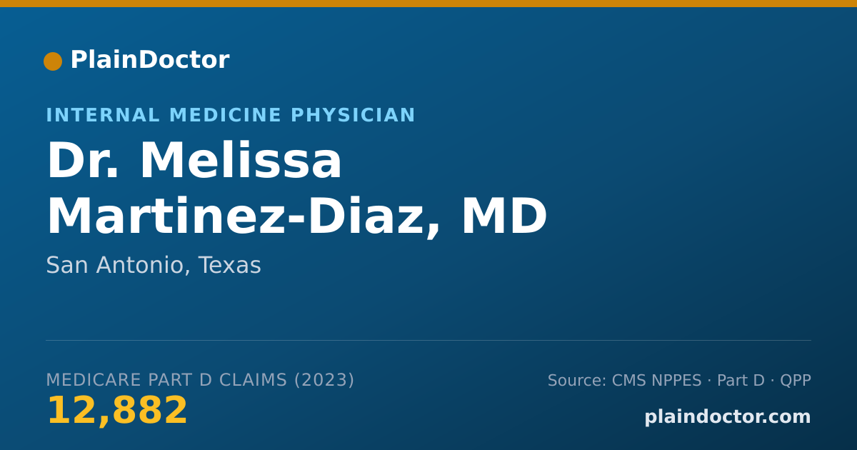Shareable card for Melissa Martinez-Diaz, MD - Internal Medicine Physician, San Antonio, TX