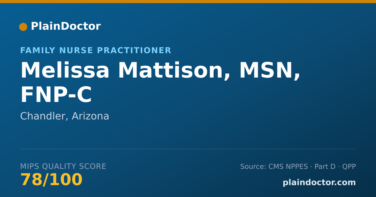 Shareable card for Melissa Mattison, MSN, FNP-C - Family Nurse Practitioner, Chandler, AZ