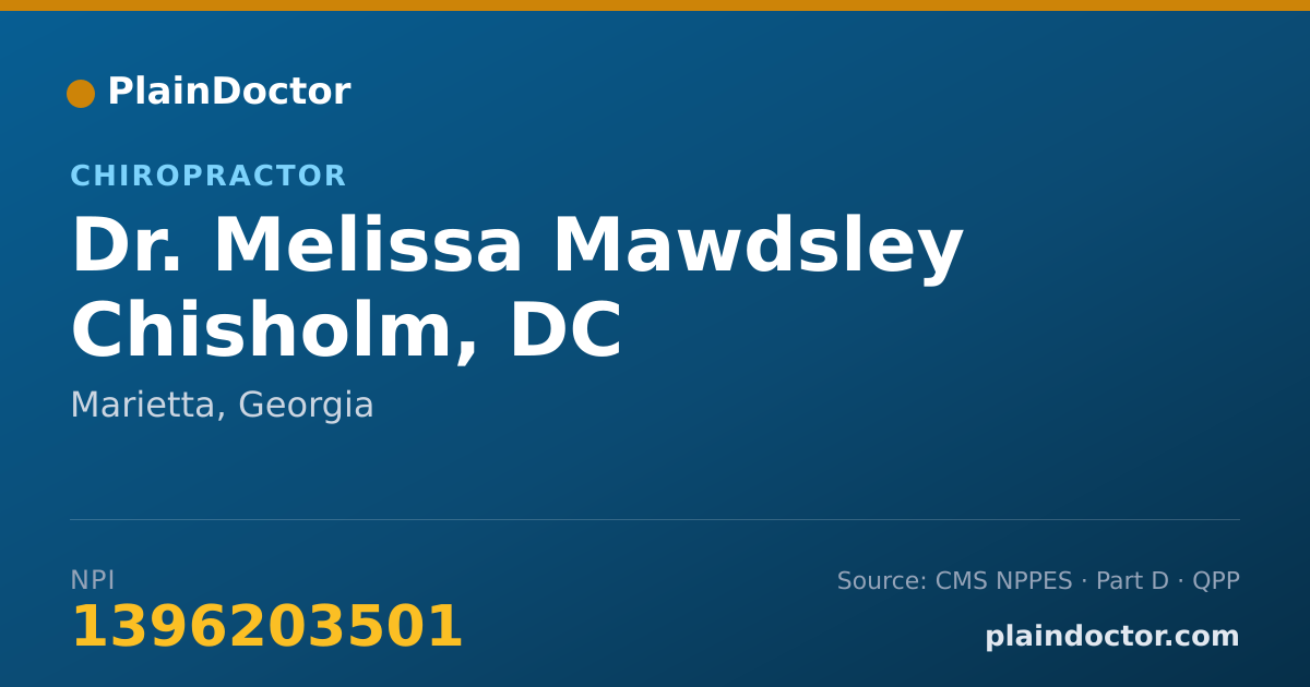 Shareable card for Melissa Mawdsley Chisholm, DC - Chiropractor, Marietta, GA