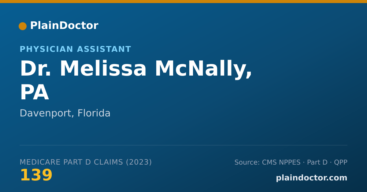 Shareable card for Melissa McNally, PA - Physician Assistant, Davenport, FL