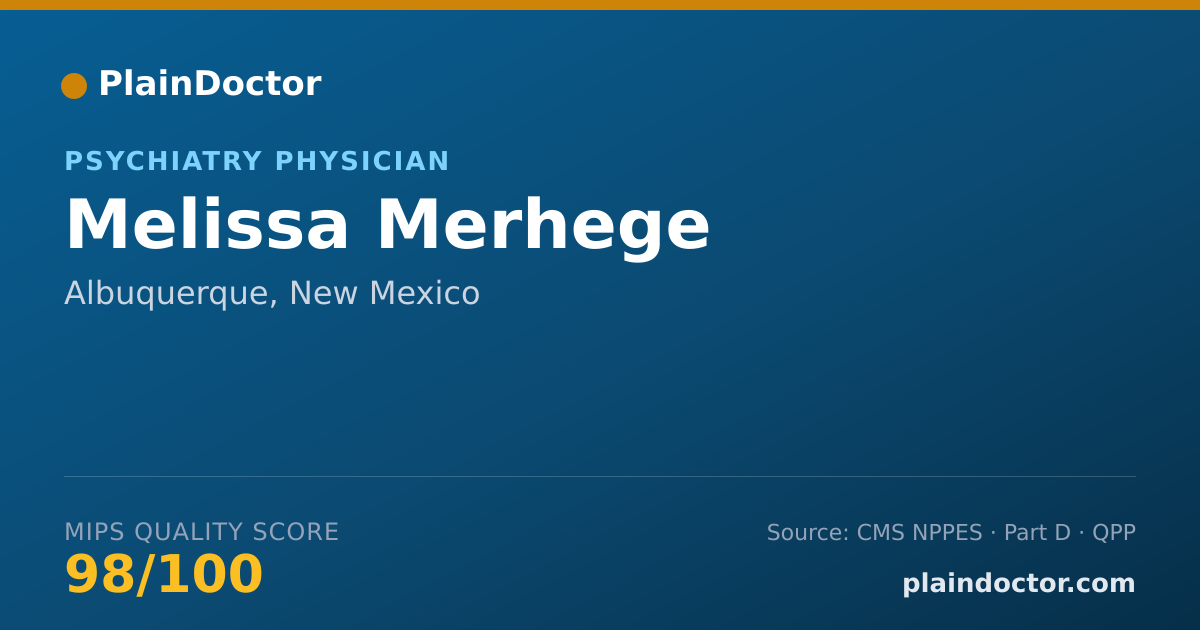 Shareable card for Melissa Merhege - Psychiatry Physician, Albuquerque, NM