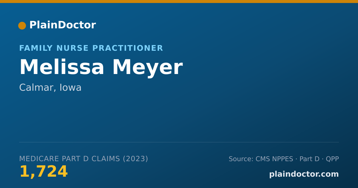Shareable card for Melissa Meyer - Family Nurse Practitioner, Calmar, IA