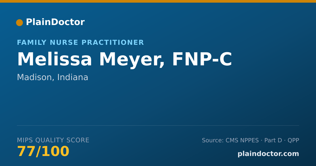 Shareable card for Melissa Meyer, FNP-C - Family Nurse Practitioner, Madison, IN