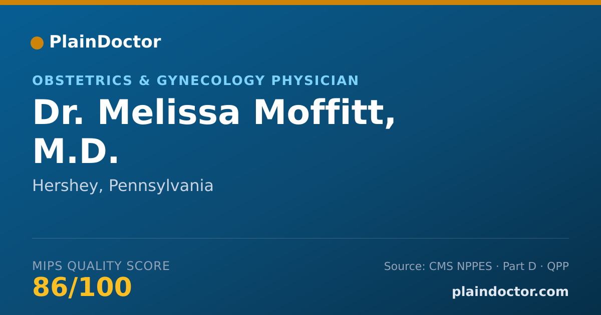 Shareable card for Melissa Moffitt, M.D. - Obstetrics & Gynecology Physician, Hershey, PA