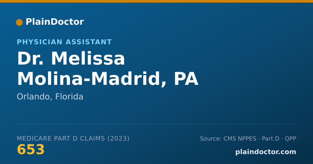 Shareable card for Melissa Molina-Madrid, PA - Physician Assistant, Orlando, FL