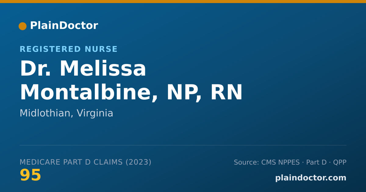 Shareable card for Melissa Montalbine, NP, RN - Registered Nurse, Midlothian, VA