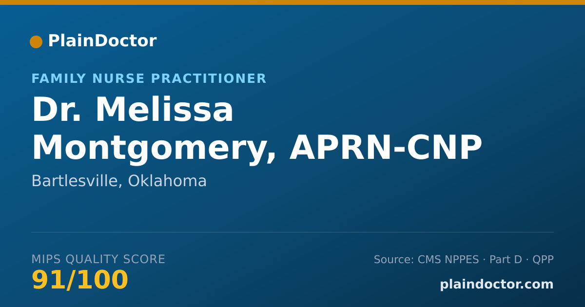 Shareable card for Melissa Montgomery, APRN-CNP - Family Nurse Practitioner, Bartlesville, OK
