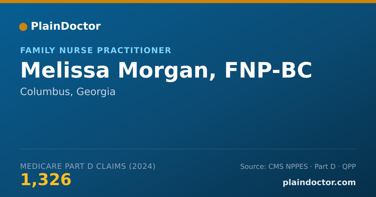Shareable card for Melissa Morgan, FNP-BC - Family Nurse Practitioner, Columbus, GA