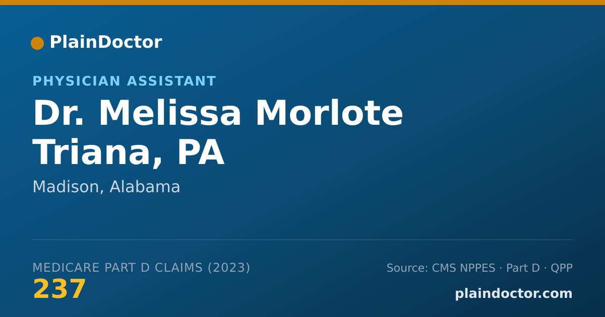 Shareable card for Melissa Morlote Triana, PA - Physician Assistant, Madison, AL