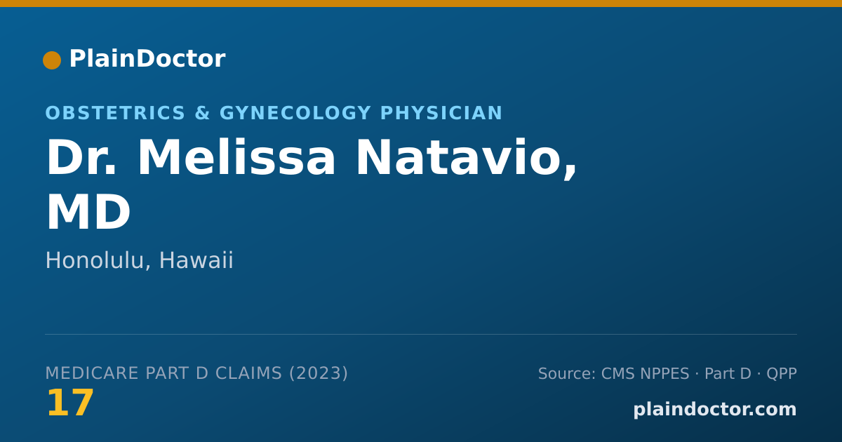 Shareable card for Melissa Natavio, MD - Obstetrics & Gynecology Physician, Honolulu, HI