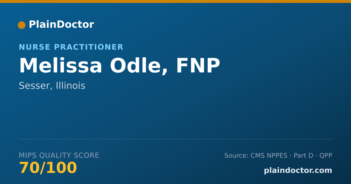 Shareable card for Melissa Odle, FNP - Registered Nurse, Sesser, IL
