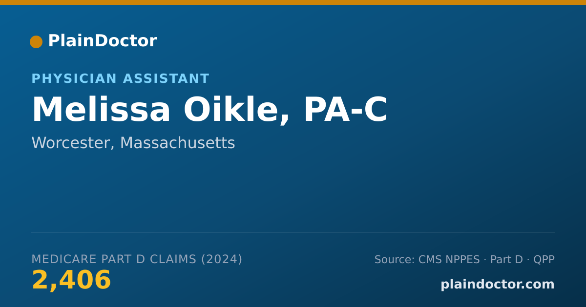 Shareable card for Melissa Oikle, PA-C - Physician Assistant, Worcester, MA