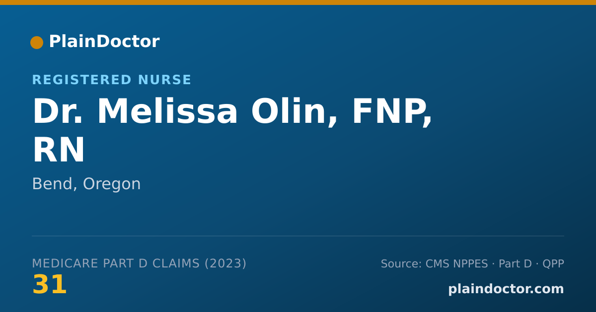 Shareable card for Melissa Olin, FNP, RN - Registered Nurse, Bend, OR