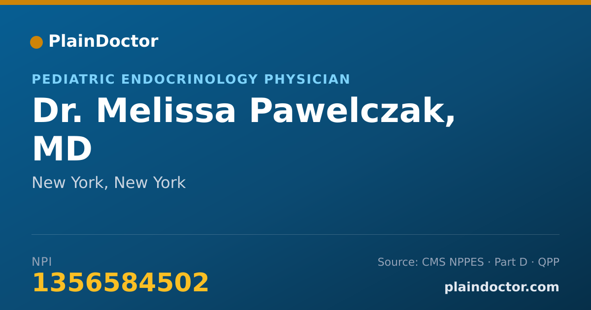Shareable card for Melissa Pawelczak, MD - Pediatric Endocrinology Physician, New York, NY