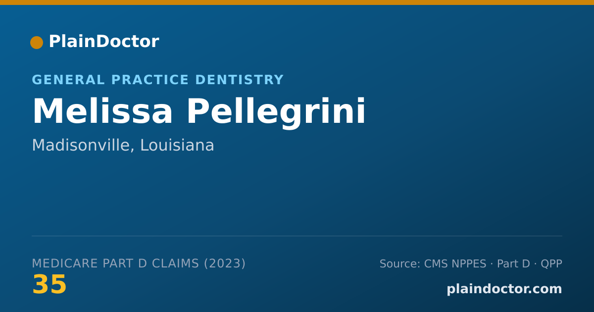 Shareable card for Melissa Pellegrini - General Practice Dentistry, Madisonville, LA