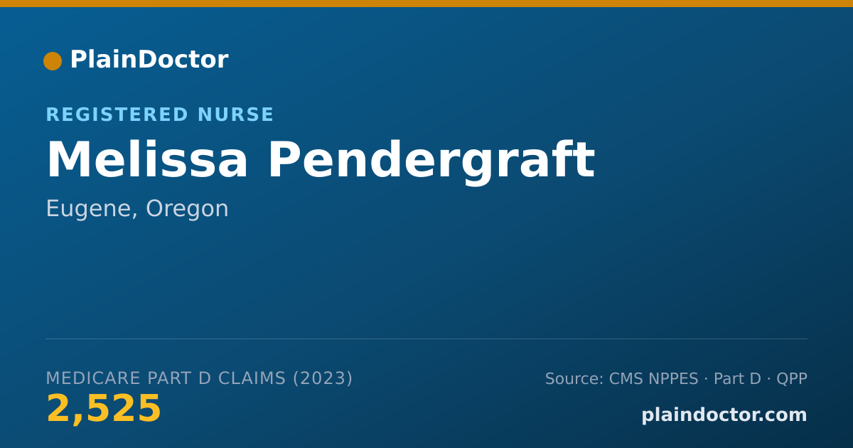 Shareable card for Melissa Pendergraft - Registered Nurse, Eugene, OR