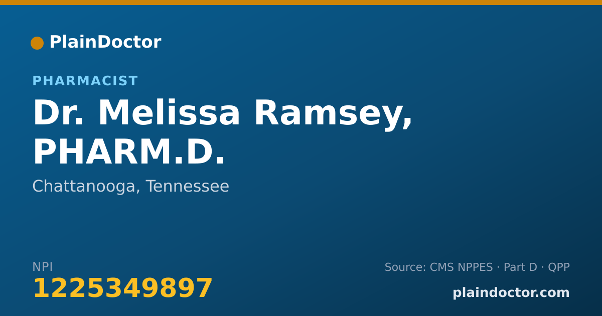 Shareable card for Melissa Ramsey, PHARM.D. - Pharmacist, Chattanooga, TN