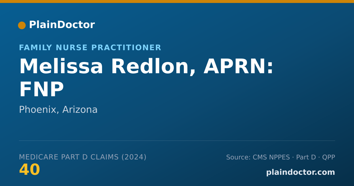 Shareable card for Melissa Redlon, APRN: FNP - Family Nurse Practitioner, Peoria, AZ