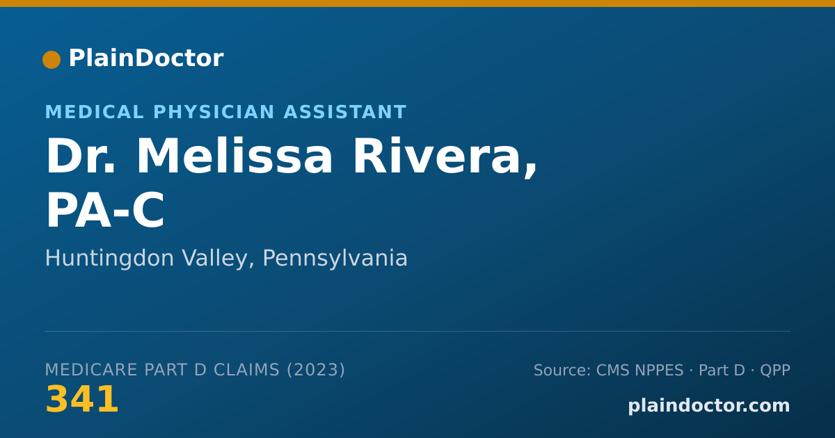 Shareable card for Melissa Rivera, PA-C - Medical Physician Assistant, Huntingdon Valley, PA