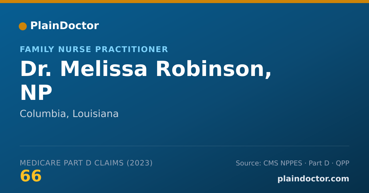 Shareable card for Melissa Robinson, NP - Family Nurse Practitioner, Columbia, LA