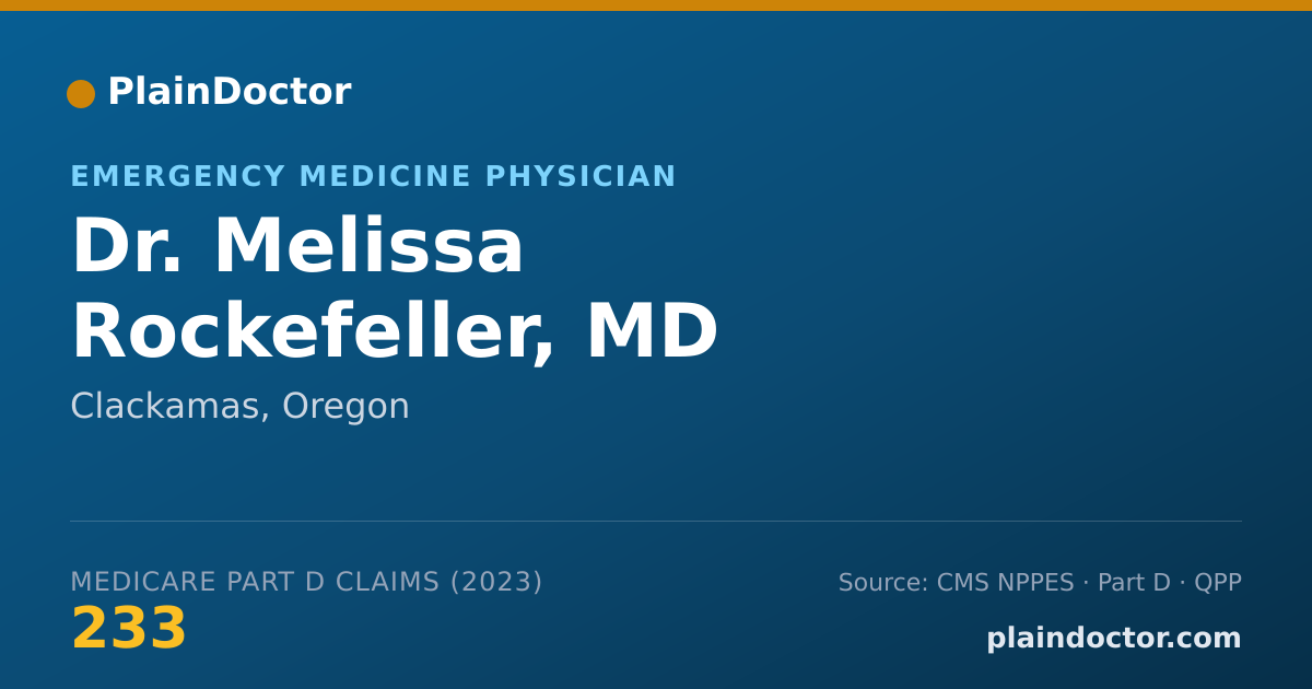 Shareable card for Melissa Rockefeller, MD - Emergency Medicine Physician, Clackamas, OR