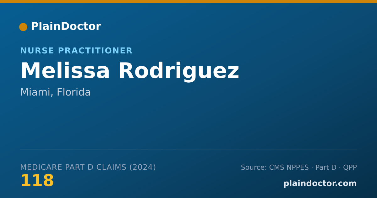 Shareable card for Melissa Rodriguez - Nurse Practitioner, Miami, FL