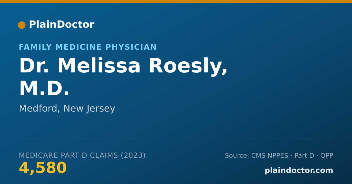 Shareable card for Melissa Roesly, M.D. - Family Medicine Physician, Medford, NJ