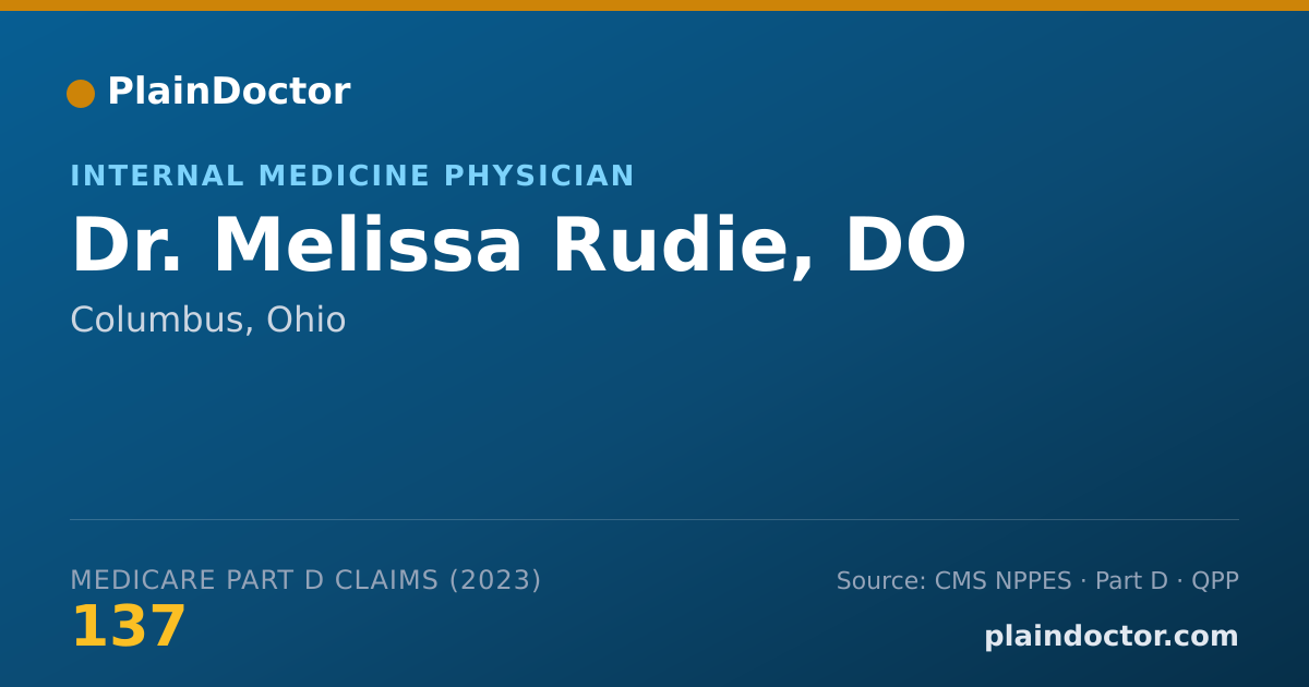 Shareable card for Melissa Rudie, DO - Internal Medicine Physician, Columbus, OH