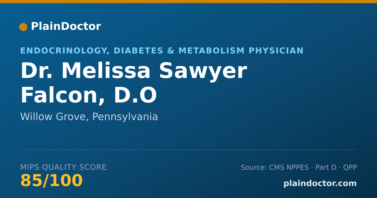 Shareable card for Melissa Sawyer Falcon, D.O - Endocrinology, Diabetes & Metabolism Physician, Willow Grove, PA