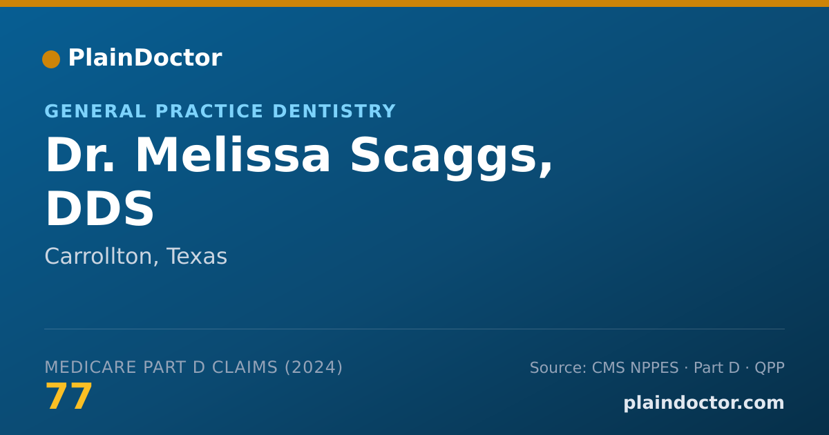 Shareable card for Melissa Scaggs, DDS - General Practice Dentistry, Carrollton, TX