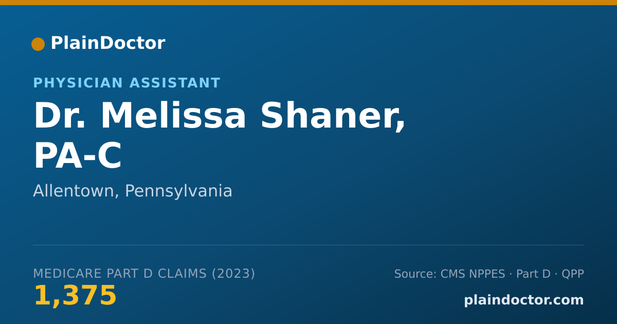 Shareable card for Melissa Shaner, PA-C - Physician Assistant, Allentown, PA