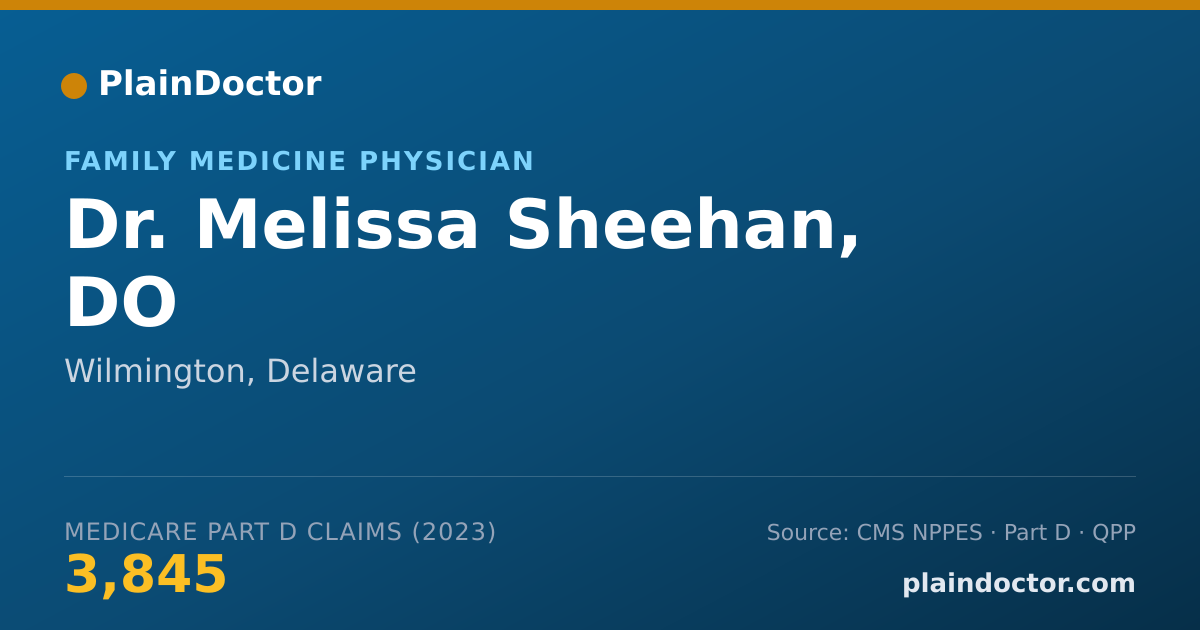 Shareable card for Melissa Sheehan, DO - Family Medicine Physician, Wilmington, DE