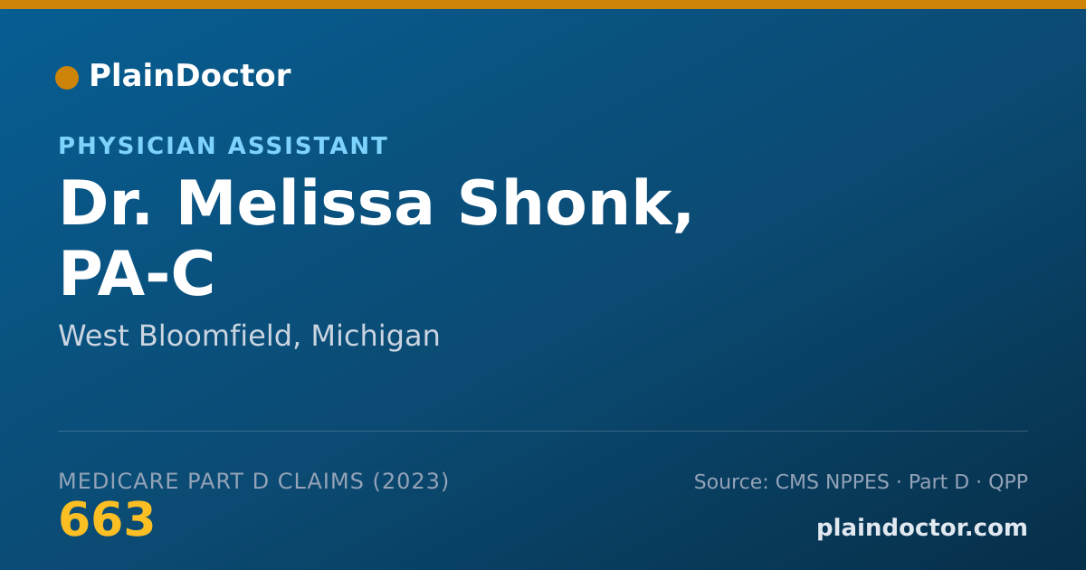 Shareable card for Melissa Shonk, PA-C - Physician Assistant, West Bloomfield, MI