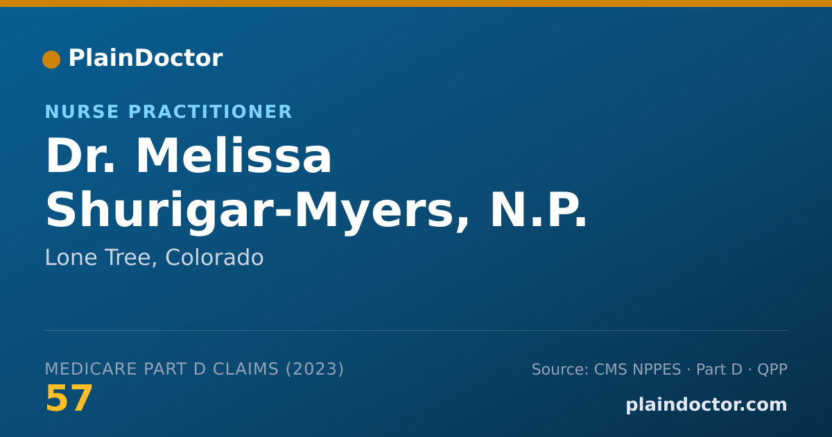 Shareable card for Melissa Shurigar-Myers, N.P. - Nurse Practitioner, Lone Tree, CO