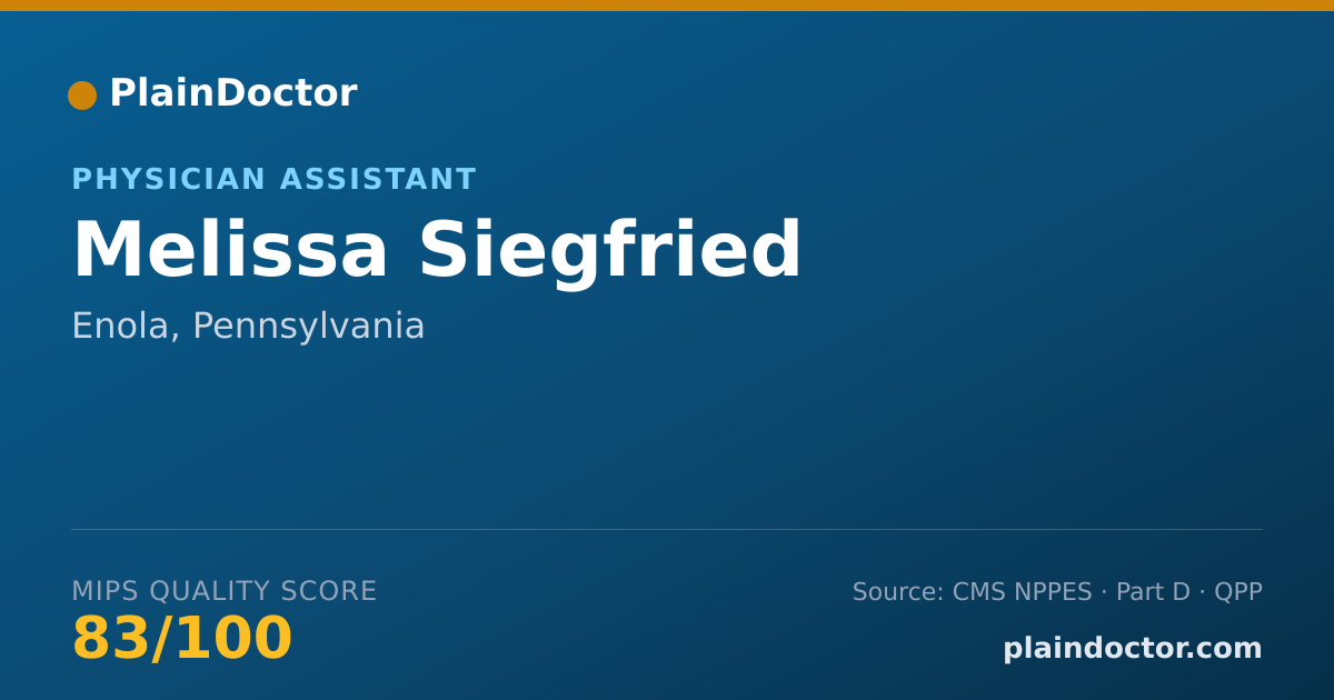 Shareable card for Melissa Siegfried - Physician Assistant, Enola, PA