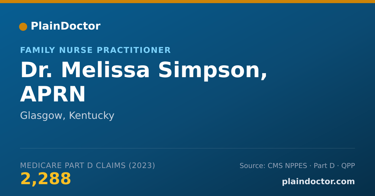 Shareable card for Melissa Simpson, APRN - Family Nurse Practitioner, Glasgow, KY