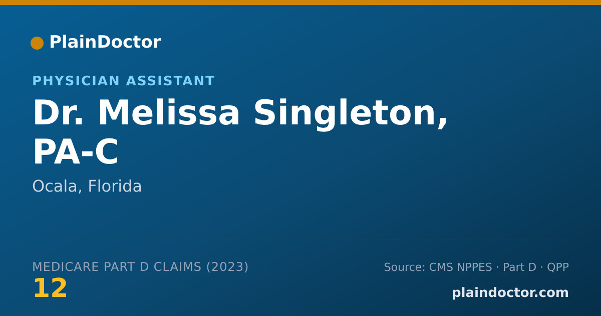 Shareable card for Melissa Singleton, PA-C - Physician Assistant, Ocala, FL