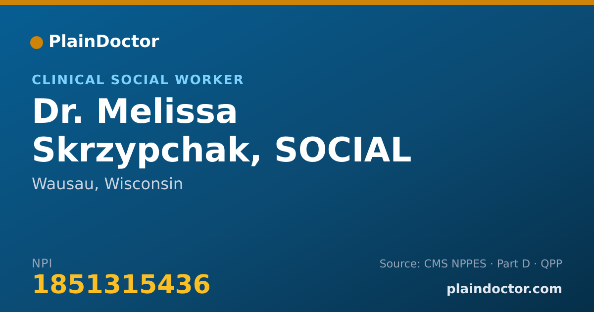 Shareable card for Melissa Skrzypchak, SOCIAL WORKER - Clinical Social Worker, Wausau, WI