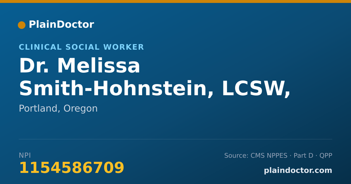 Shareable card for Melissa Smith-Hohnstein, LCSW, MSW - Clinical Social Worker, Portland, OR