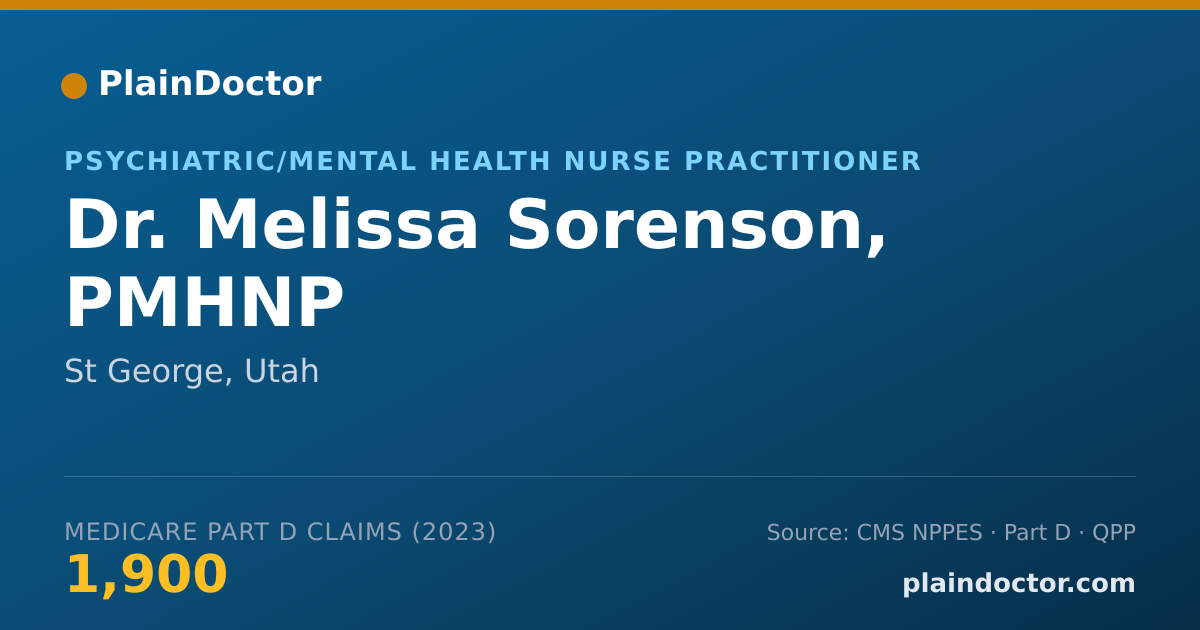 Shareable card for Melissa Sorenson, PMHNP - Psychiatric/Mental Health Nurse Practitioner, St George, UT