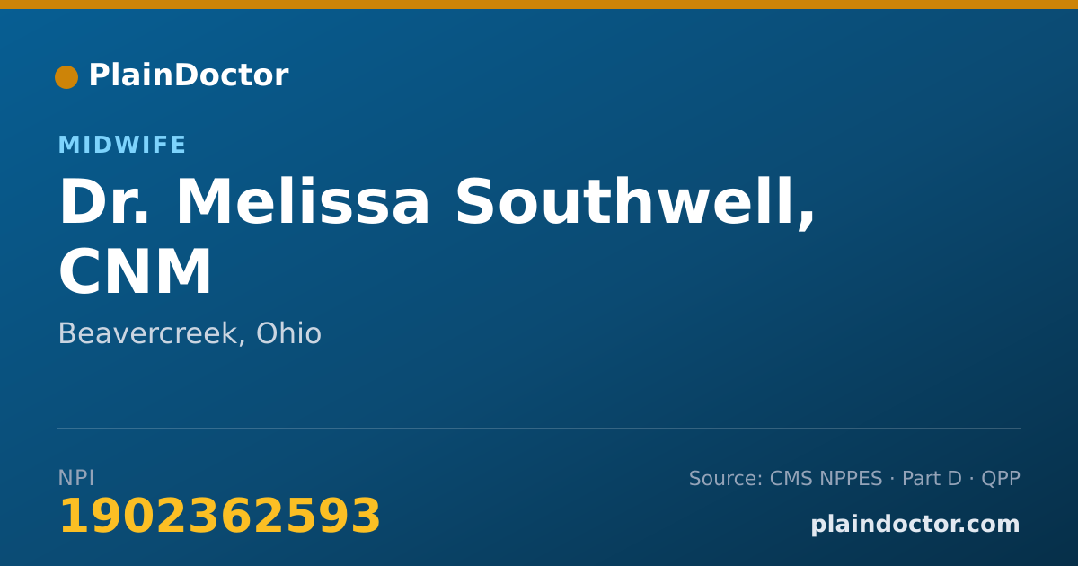 Shareable card for Melissa Southwell, CNM - Midwife, Beavercreek, OH