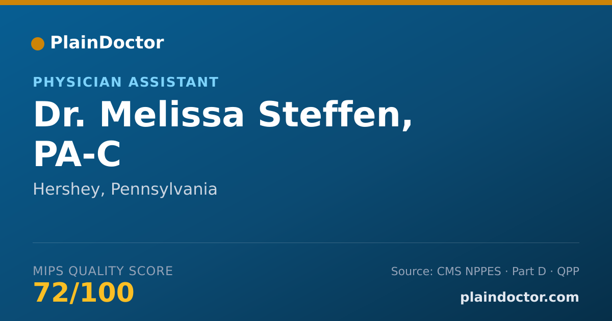Shareable card for Melissa Steffen, PA-C - Physician Assistant, Hershey, PA