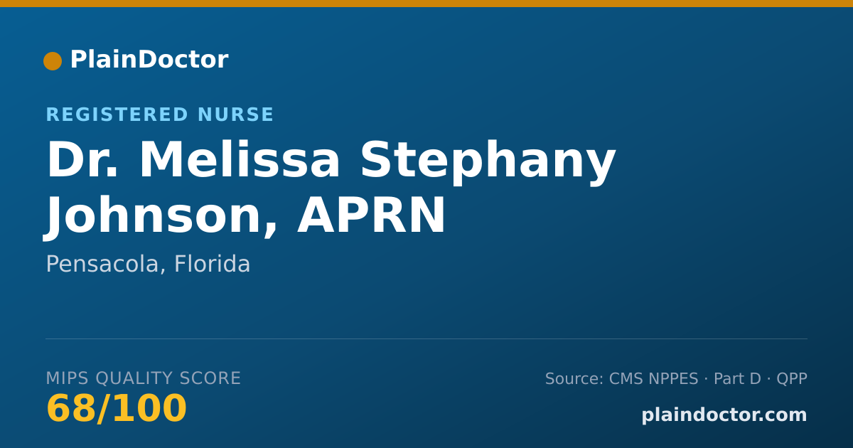 Shareable card for Melissa Stephany Johnson, APRN - Registered Nurse, Pensacola, FL