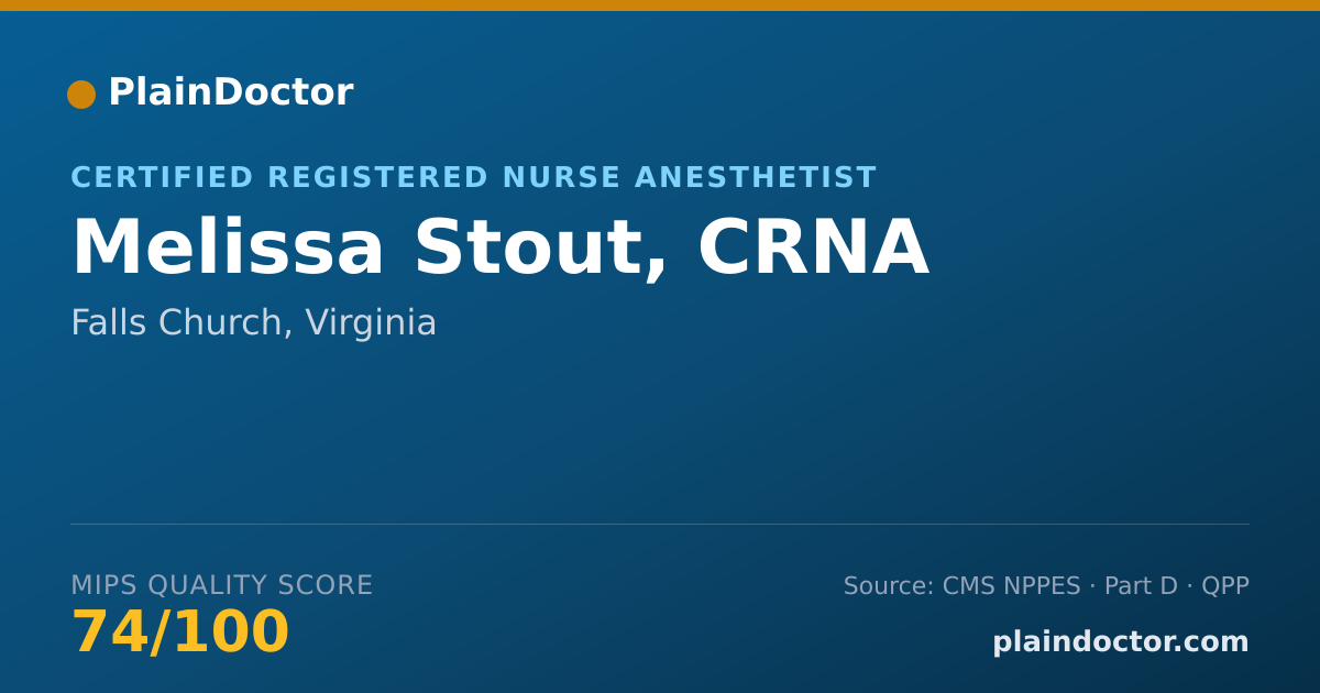 Shareable card for Melissa Stout, CRNA - Certified Registered Nurse Anesthetist, Falls Church, VA