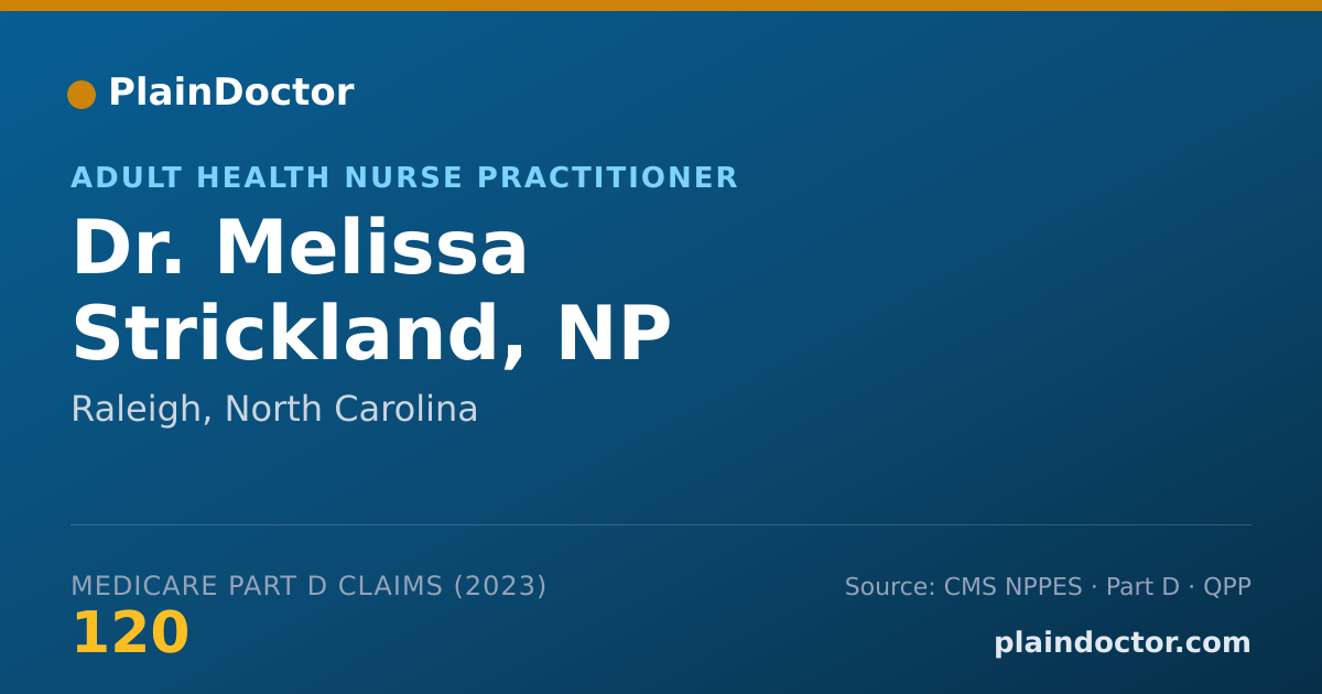 Shareable card for Melissa Strickland, NP - Adult Health Nurse Practitioner, Raleigh, NC