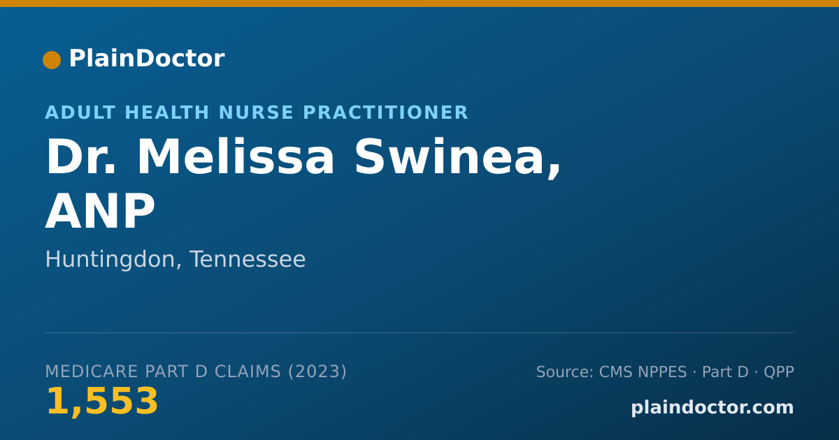 Shareable card for Melissa Swinea, ANP - Adult Health Nurse Practitioner, Huntingdon, TN