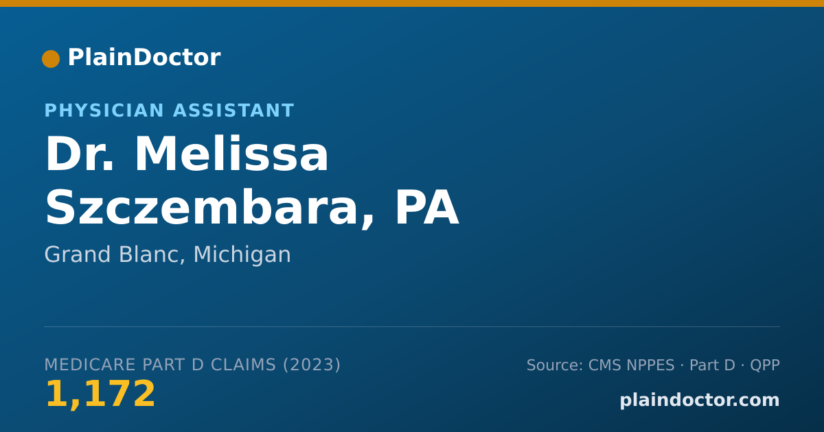 Shareable card for Melissa Szczembara, PA - Physician Assistant, Grand Blanc, MI