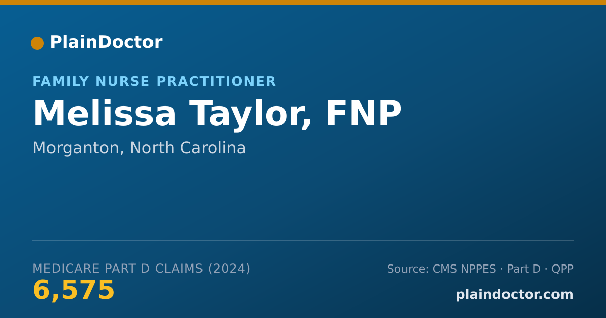 Shareable card for Melissa Taylor, FNP - Family Nurse Practitioner, Morganton, NC