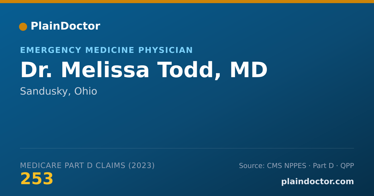 Shareable card for Melissa Todd, MD - Emergency Medicine Physician, Sandusky, OH