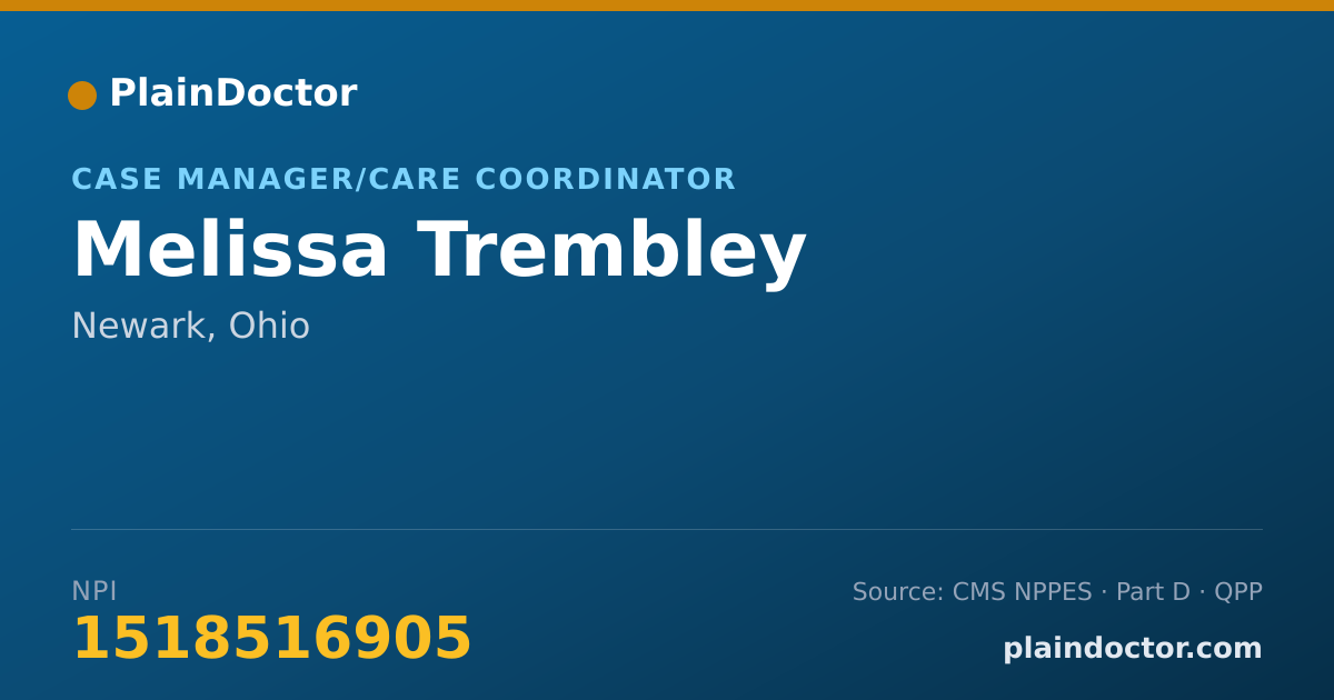 Shareable card for Melissa Trembley - Case Manager/Care Coordinator, Newark, OH